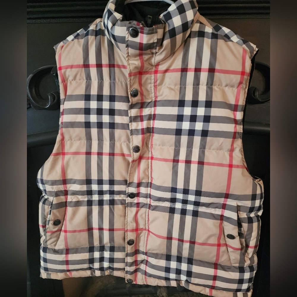 Burberry reversible puffer vest w/hood XXL